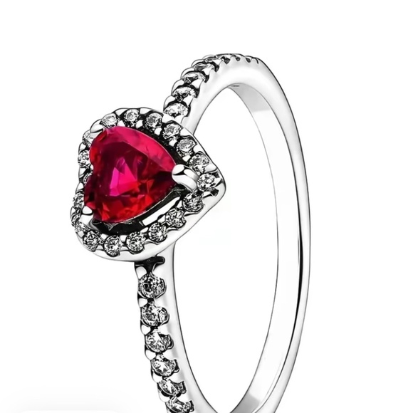 ‘Pandora ’s Box’ Elevated Heart Ring Red - Picture 1 of 3